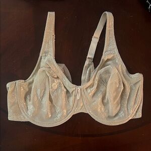 Wacoal Cream Lace Underwire Bra 38DD 85594 Nude Full figure